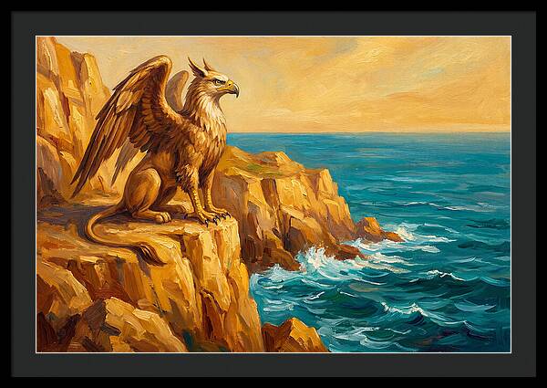 Majestic Griffin Overlooking Sea