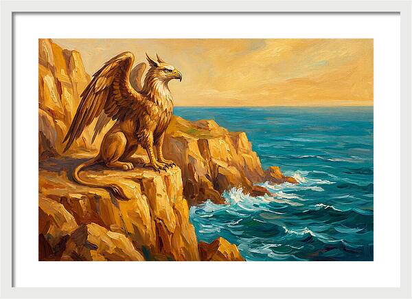 Majestic Griffin Overlooking Sea