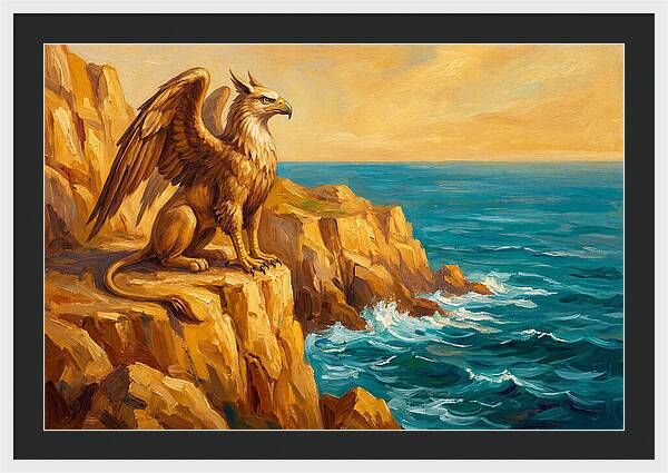 Majestic Griffin Overlooking Sea
