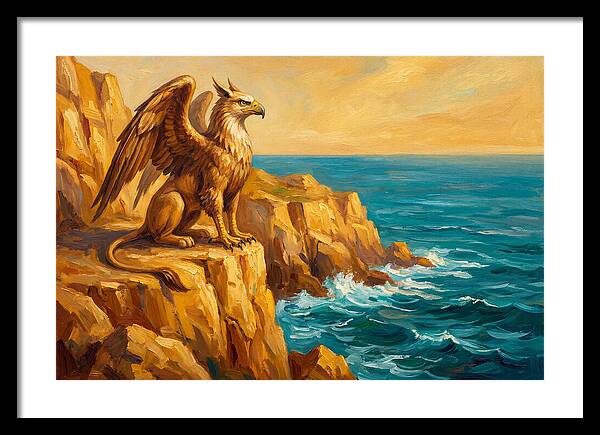 Majestic Griffin Overlooking Sea