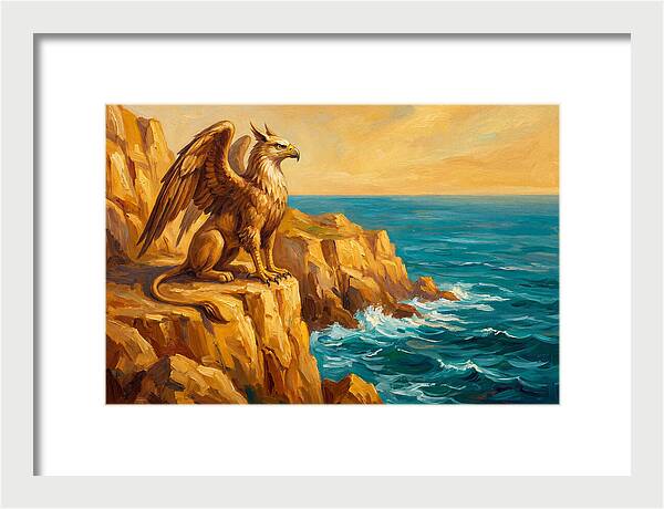 Majestic Griffin Overlooking Sea