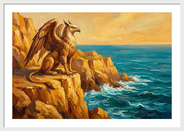 Majestic Griffin Overlooking Sea