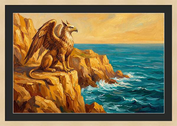 Majestic Griffin Overlooking Sea