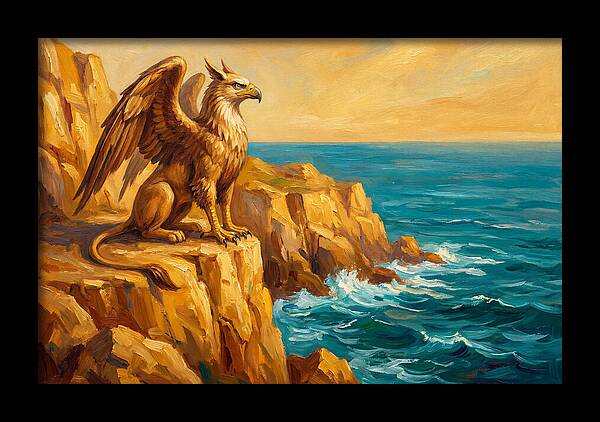 Majestic Griffin Overlooking Sea