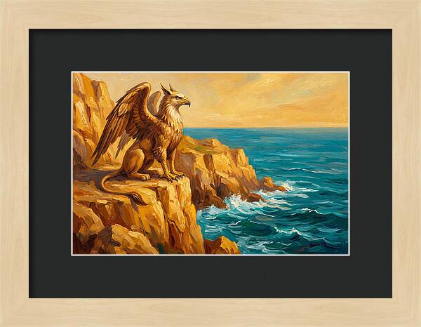 Majestic Griffin Overlooking Sea