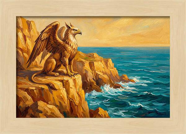 Majestic Griffin Overlooking Sea