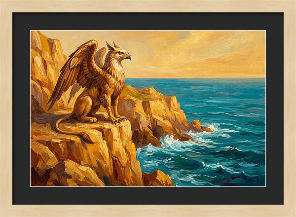 Majestic Griffin Overlooking Sea