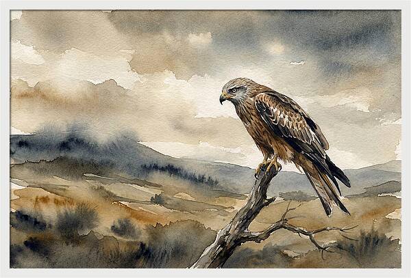 Majestic Hawk Overlooking Landscape