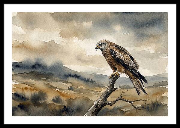 Majestic Hawk Overlooking Landscape