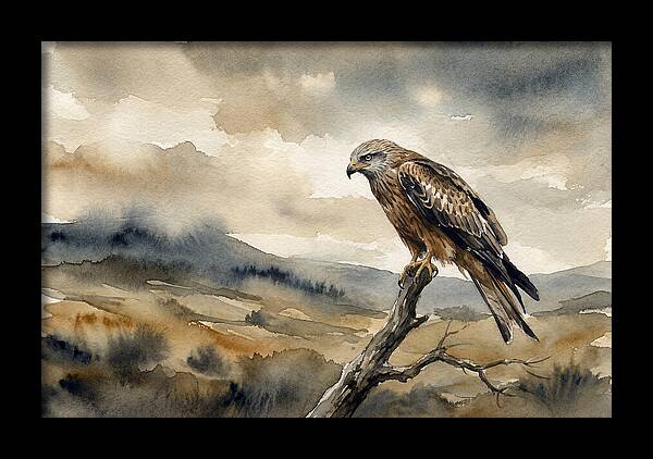 Majestic Hawk Overlooking Landscape