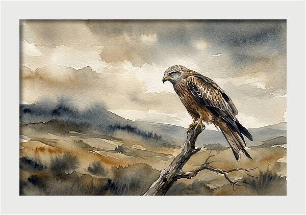 Majestic Hawk Overlooking Landscape