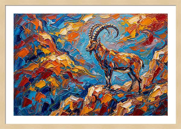 Majestic Ibex In Vibrant Landscape