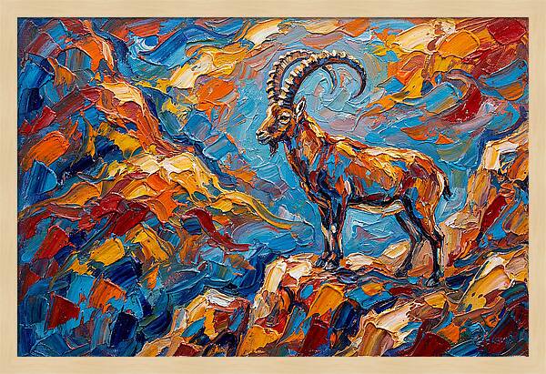 Majestic Ibex In Vibrant Landscape