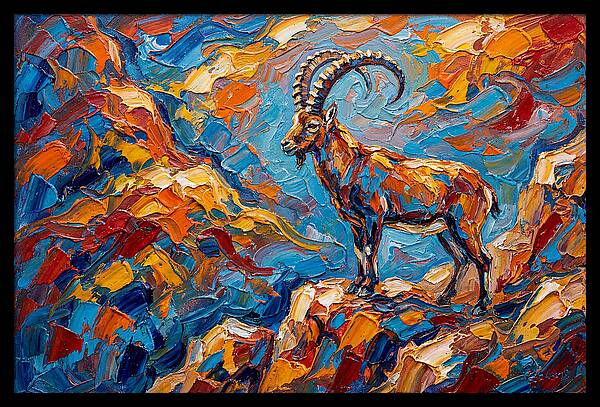 Majestic Ibex In Vibrant Landscape