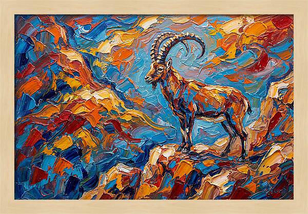 Majestic Ibex In Vibrant Landscape