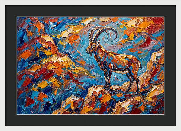 Majestic Ibex In Vibrant Landscape