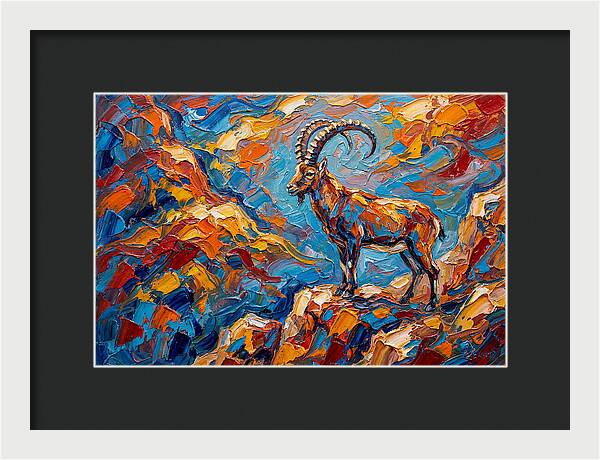 Majestic Ibex In Vibrant Landscape