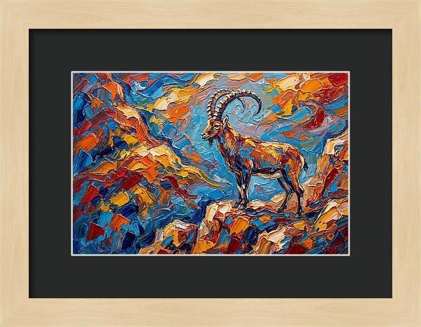 Majestic Ibex In Vibrant Landscape