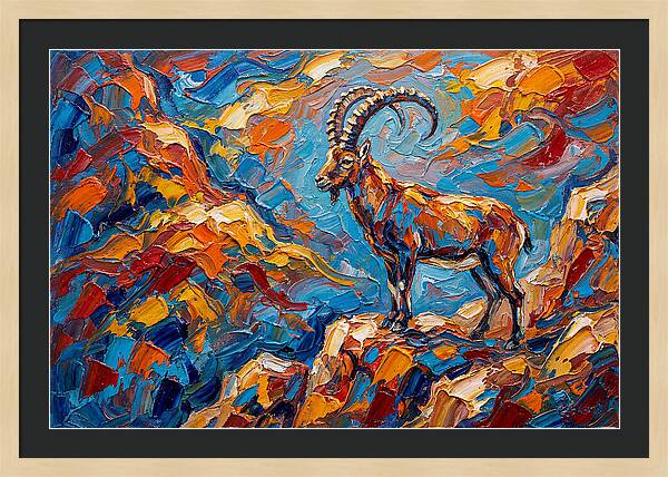 Majestic Ibex In Vibrant Landscape
