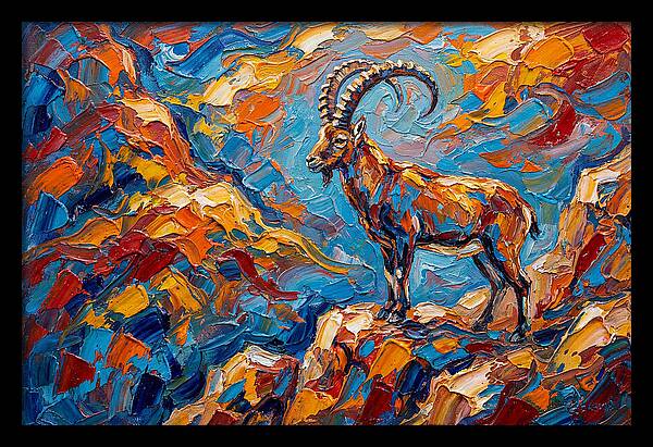 Majestic Ibex In Vibrant Landscape
