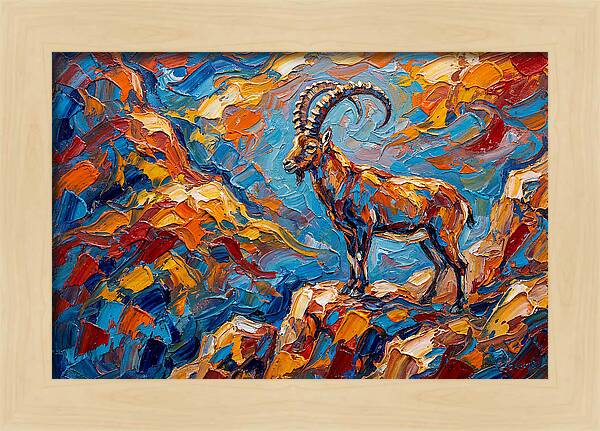 Majestic Ibex In Vibrant Landscape