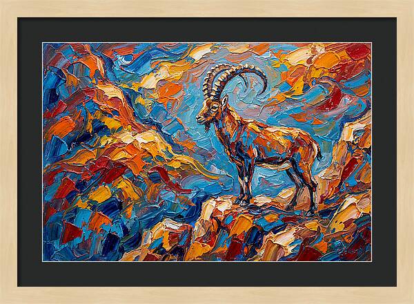 Majestic Ibex In Vibrant Landscape