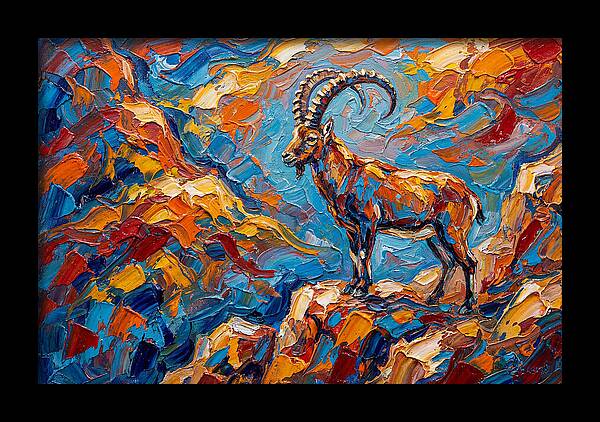 Majestic Ibex In Vibrant Landscape