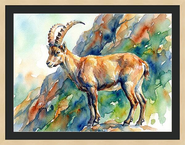 Majestic Ibex On Rocky Terrain