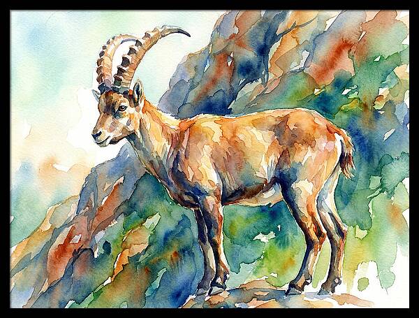 Majestic Ibex On Rocky Terrain