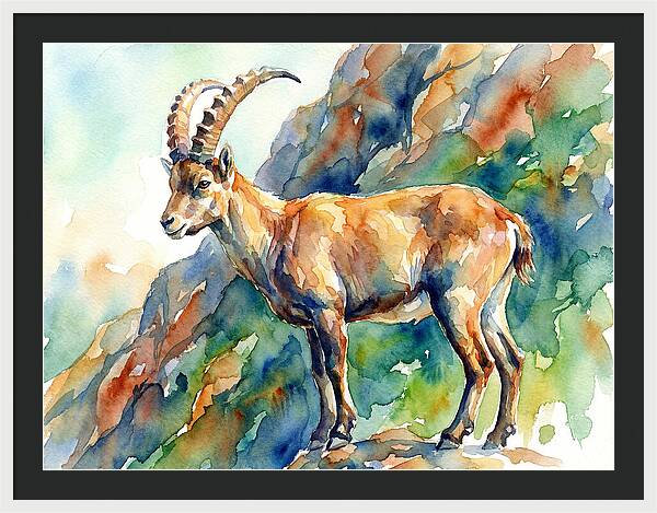 Majestic Ibex On Rocky Terrain