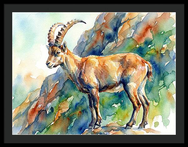 Majestic Ibex On Rocky Terrain