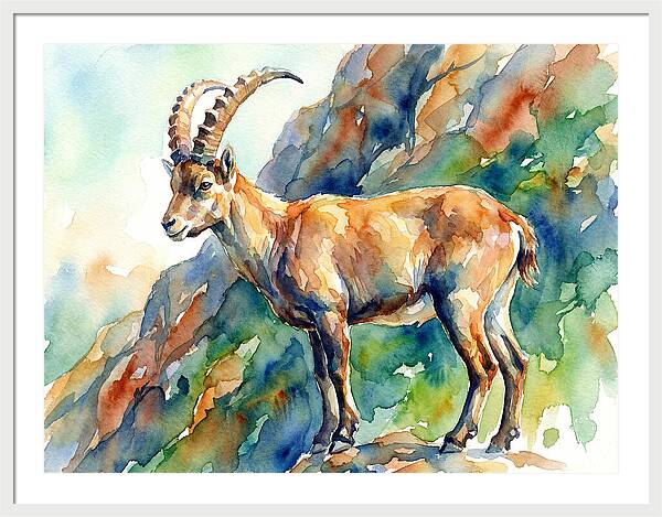 Majestic Ibex On Rocky Terrain