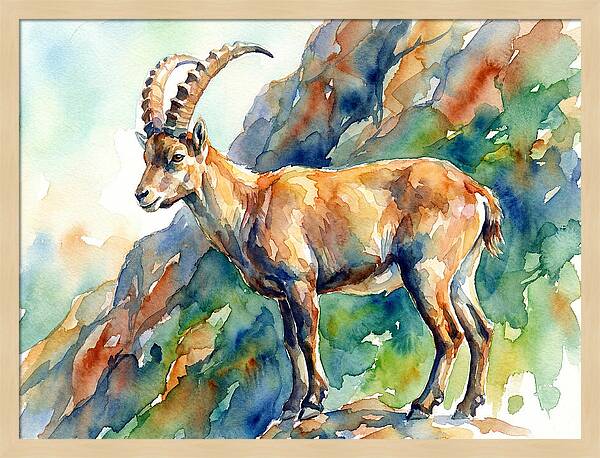 Majestic Ibex On Rocky Terrain