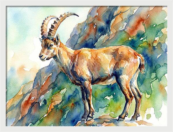 Majestic Ibex On Rocky Terrain