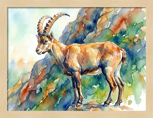 Majestic Ibex On Rocky Terrain