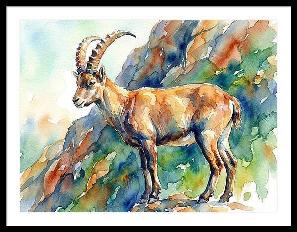 Majestic Ibex On Rocky Terrain