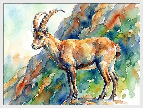 Majestic Ibex On Rocky Terrain