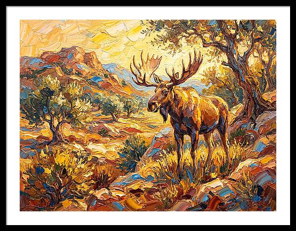 Majestic Moose In Mediterranean Landscape