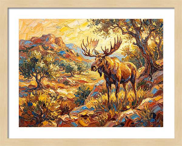 Majestic Moose In Mediterranean Landscape