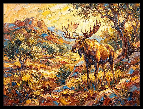 Majestic Moose In Mediterranean Landscape