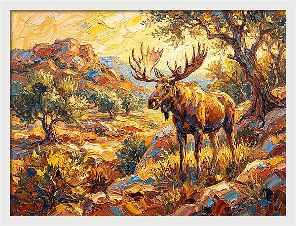 Majestic Moose In Mediterranean Landscape