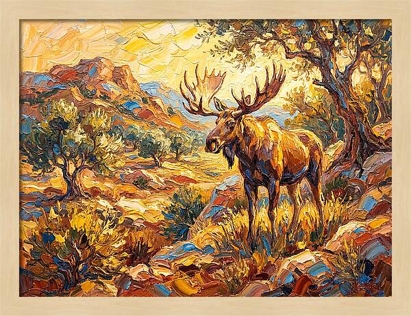 Majestic Moose In Mediterranean Landscape