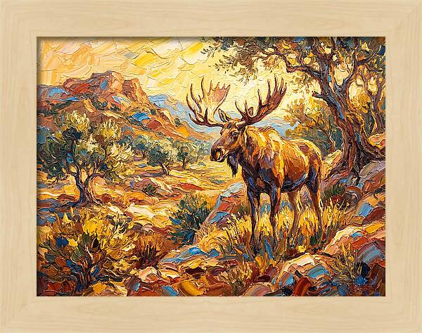 Majestic Moose In Mediterranean Landscape