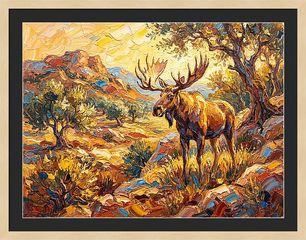 Majestic Moose In Mediterranean Landscape