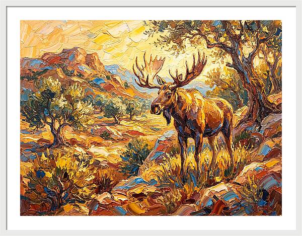 Majestic Moose In Mediterranean Landscape