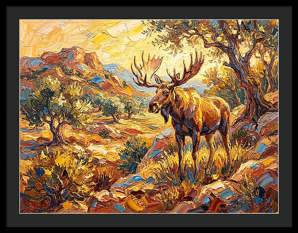 Majestic Moose In Mediterranean Landscape