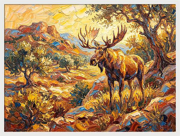 Majestic Moose In Mediterranean Landscape