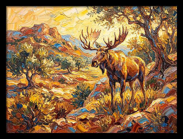 Majestic Moose In Mediterranean Landscape