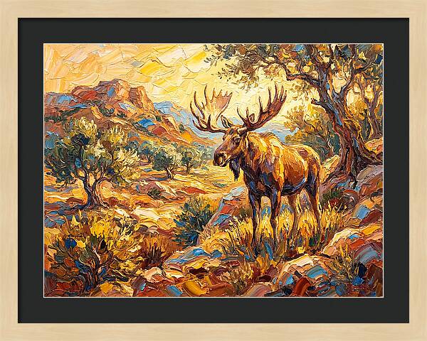 Majestic Moose In Mediterranean Landscape