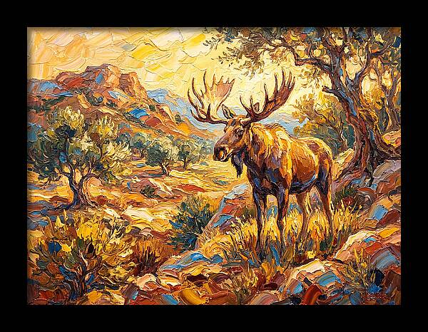 Majestic Moose In Mediterranean Landscape